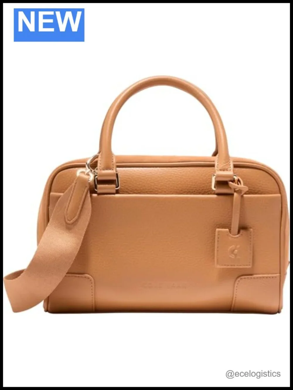 Genuine Leather Small Satchel - Crossbody Purse with Handles